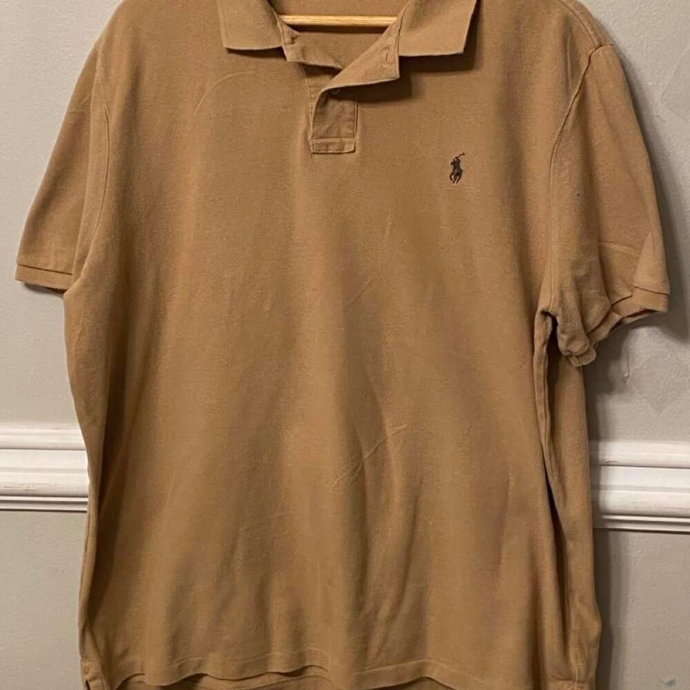 Polo-ralph-lauren Men's Tan and Yellow Polo-shirts